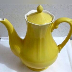 Vintage 9" Buttercup Federalist Ironstone Lemon Yellow Coffee Tea Pot Japan